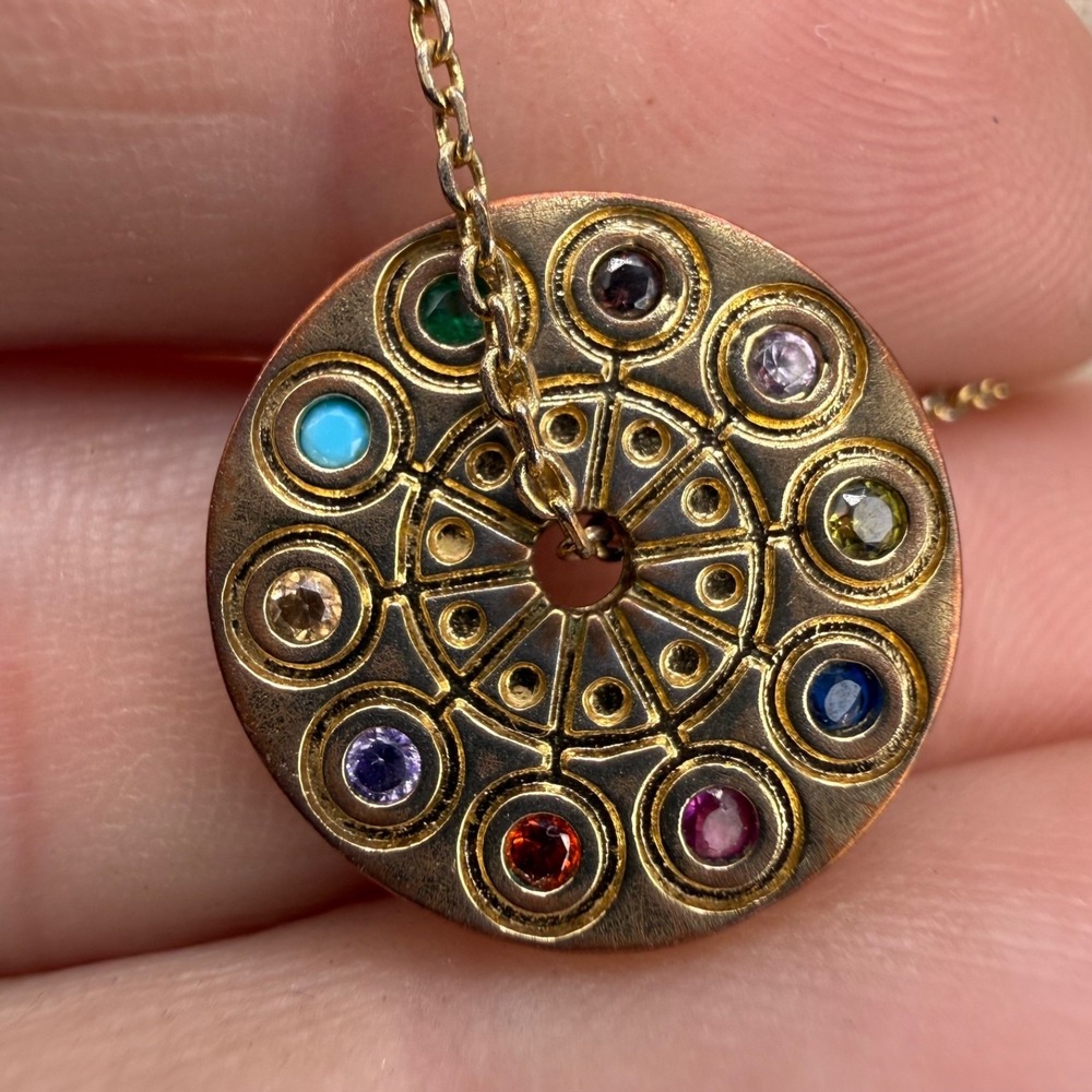 Estella Bartlett Necklace Gold Tone Rainbow 16"